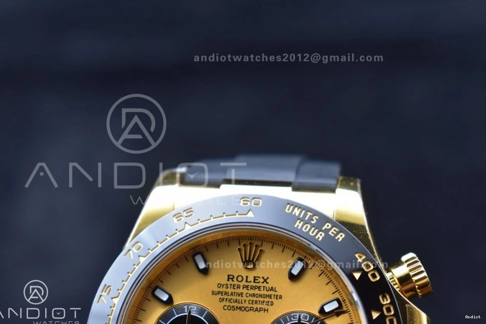 Strap BTF on Dial Oysterflex 1:1 YG Daytona SA4130 Black Edition Best Rubber 116518 0121